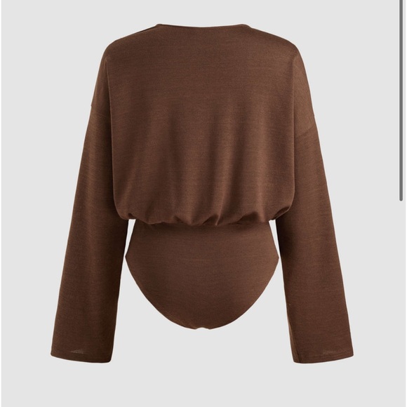 Cider Brown Long Sleeve Clip Together Body Suit - Picture 4 of 9